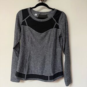 Stylish Gray and Black Long Sleeve Top